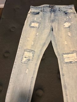 Light Wash Distressed Denim Jeans