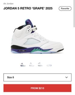 Jordan 5 “Grape” size 8