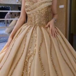 Gold  Color Dress  