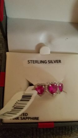 Silver and sapphire ring
