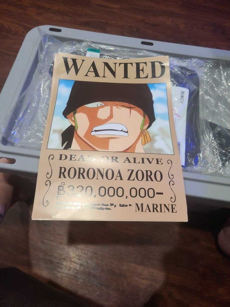 Wanted Dead Or Alive RORONOA ZORO Marine Anime Poster One Piece Manga Series