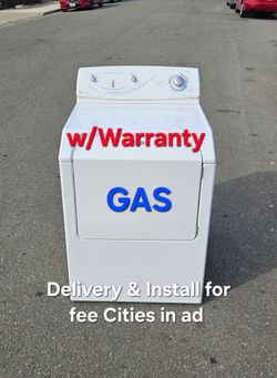 Maytag GAS dryer delivery for fee Cities in ad with warranty