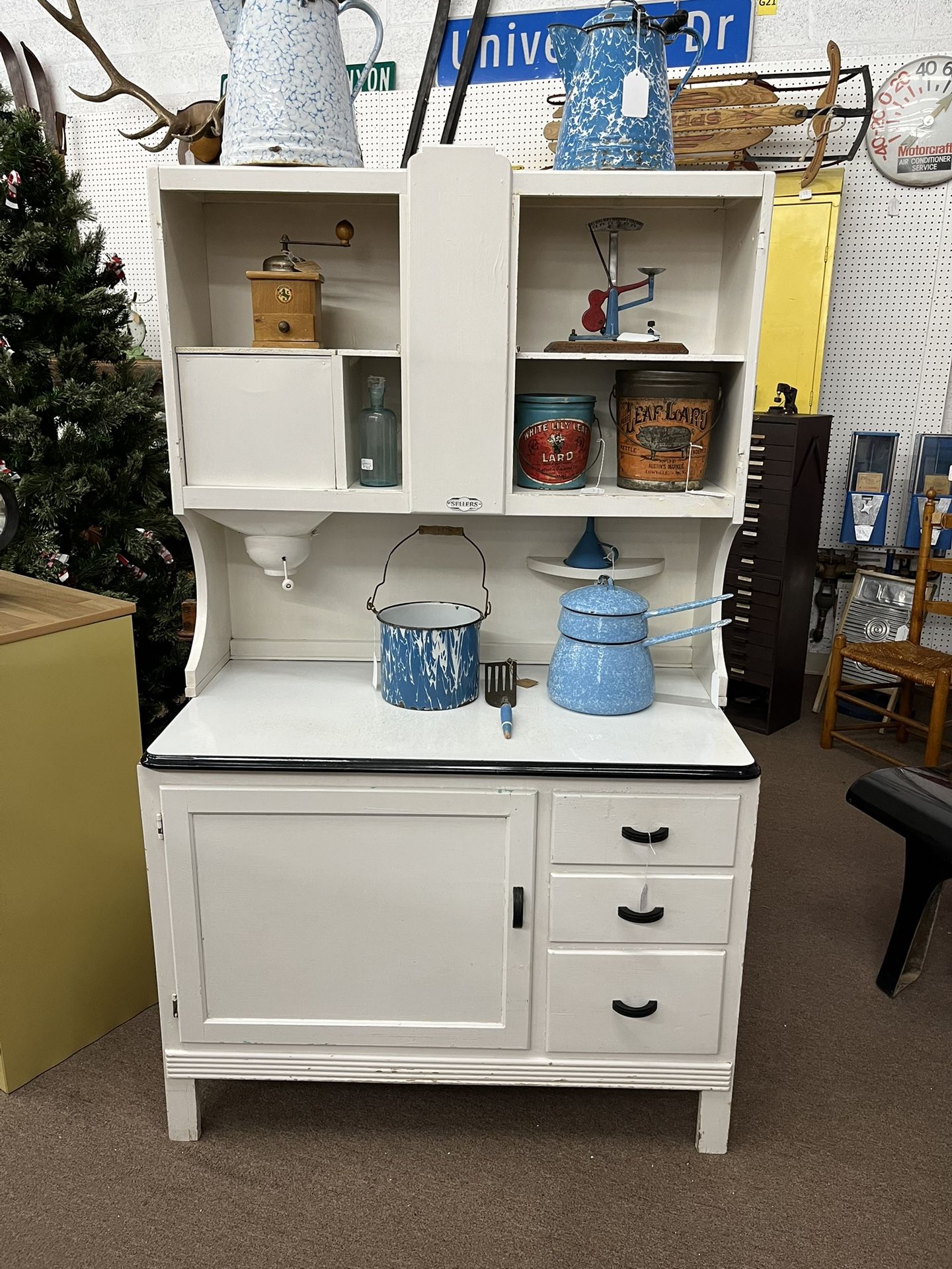 Antique White Sellers Hoosier