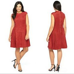 Limited Faux Suede A line Dress
