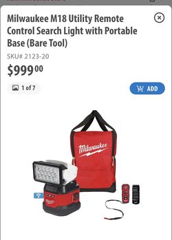 Millwaukee Flood Light 18volt With Remote Control