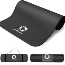 Set Of 2 Primasole 1/2 Thick Exercise Mat with Carry Strap & Case Mat for Yoga Pilates Fitness at Home and Gym 72" L x 24" W