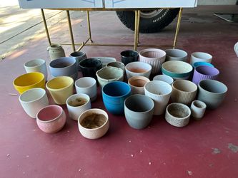 Small Medium 5" to 7" Glazed Ceramic Flower Pots Planters Garden $5 each