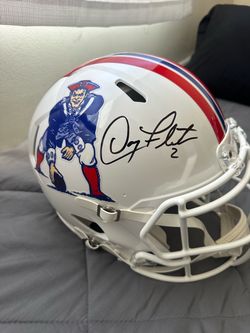 Signed Doug Flutie  New England Patriots Full-Size Football Helmet