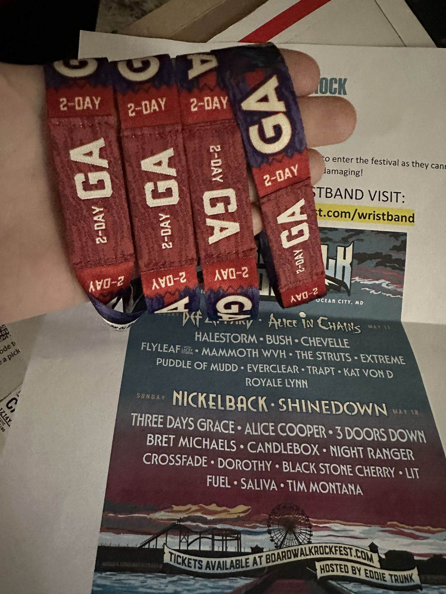 2 DAY GA BOARDWALK ROCK TICKETS !SET OF FOUR!