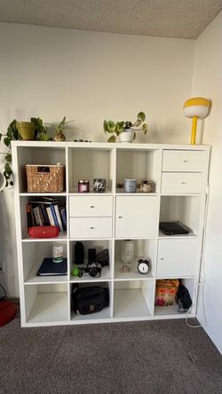 IKEA Kallax 4x4 Shelf Unit, White (w/ Drawers & Doors)