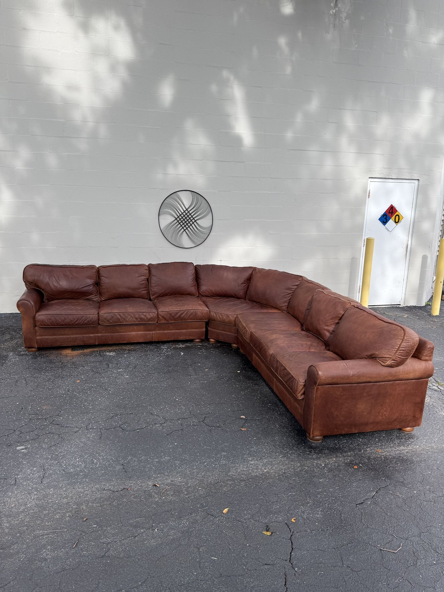 🔥 10ft x 10ft Genuine Leather Sectional Sofa – High-End Quality! 🔥