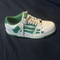 Amiri Skel Top Low 'White Green' size 12 fits like 11
