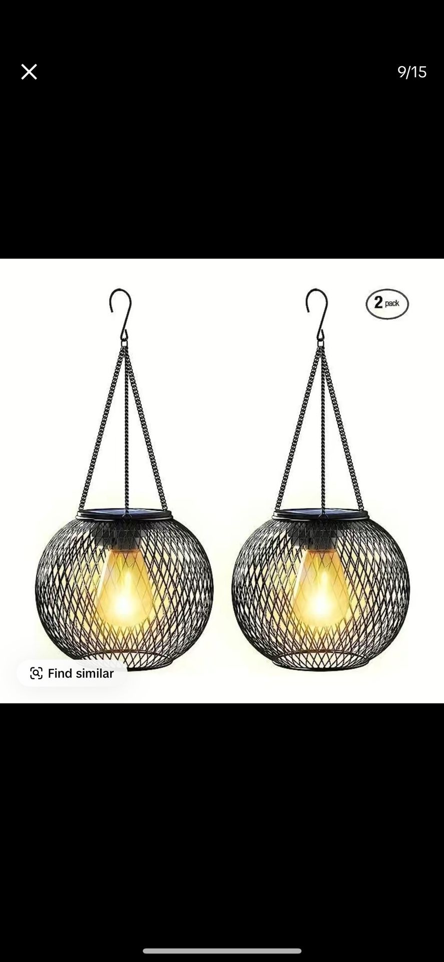 Outdoor Solar Hanging Light, 2packs Solar Lantern Outdoor Garden with IP65 Waterproof, Waterproof Tree Light for Garden Yard Pathway, Garden Decor