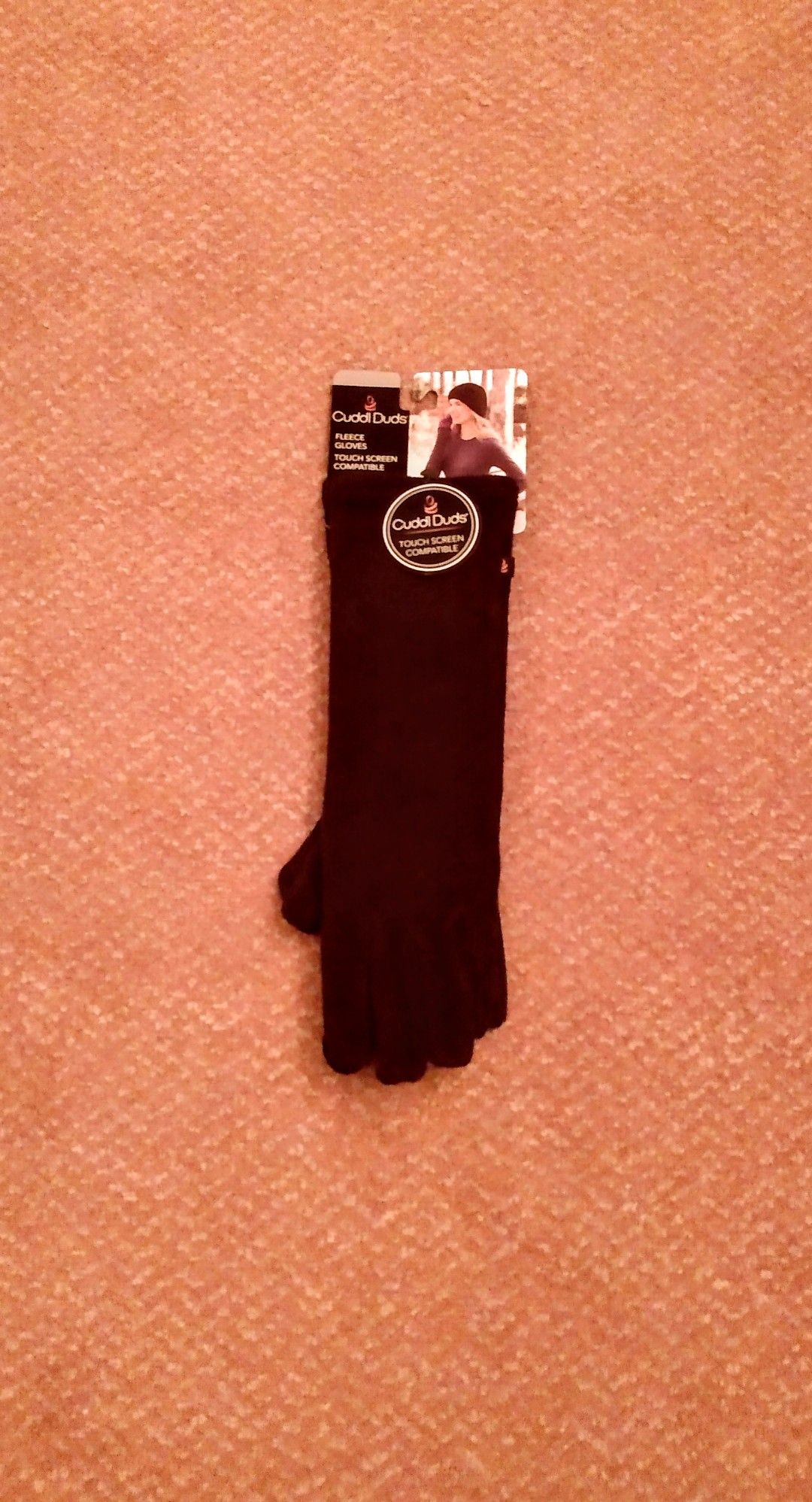 BRAND NEW WITH TAG LADIES TOUCH SCREEN COMPATIBLE CUDDLE DUDS BLACK WINTER GLOVES