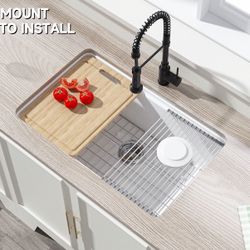 ✨ 🔥 LUXURY WHITE WORKSTATION KITCHEN SINK – FIRECLAY 30” x 19” x 10” 🔥  WHITE