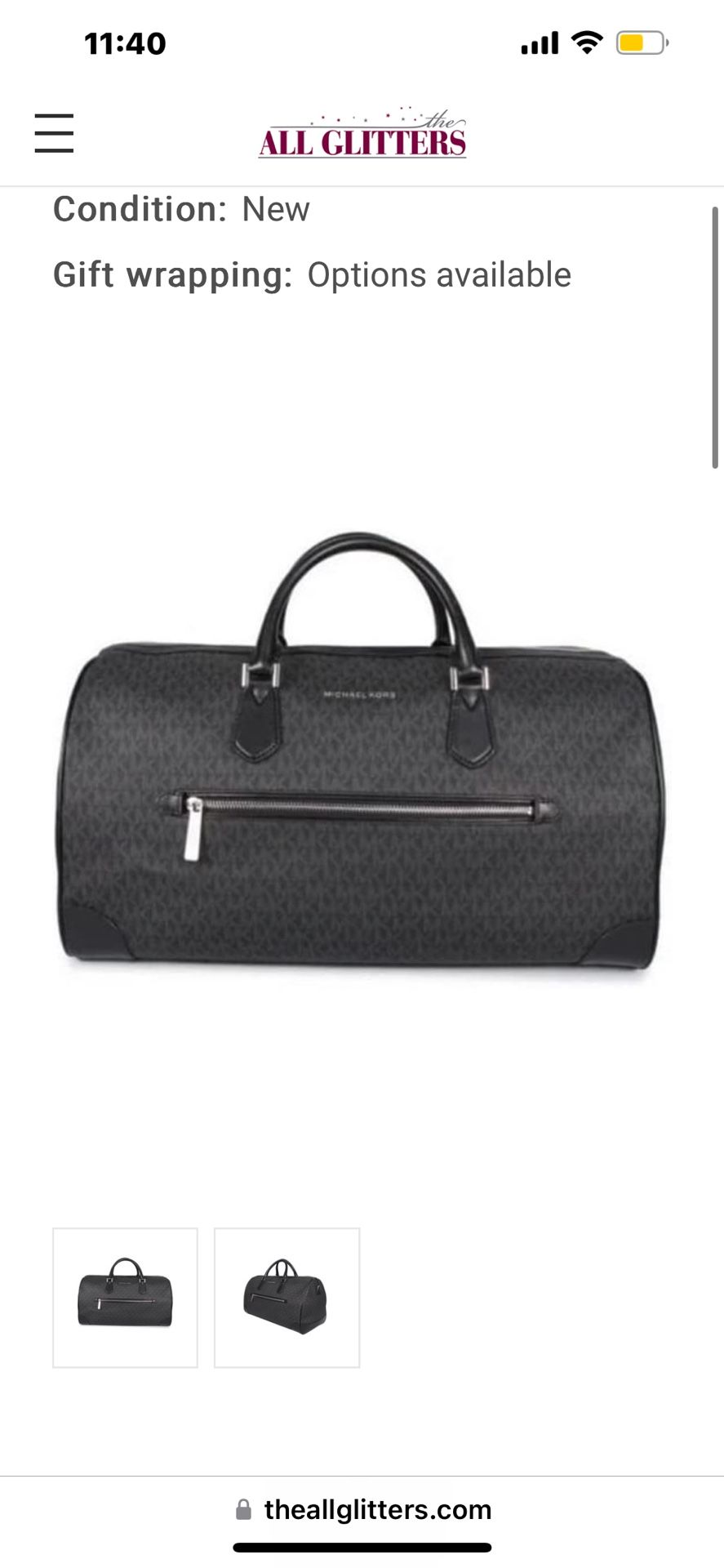 Michael Kors Extra Large Top Zip Duffle Bag