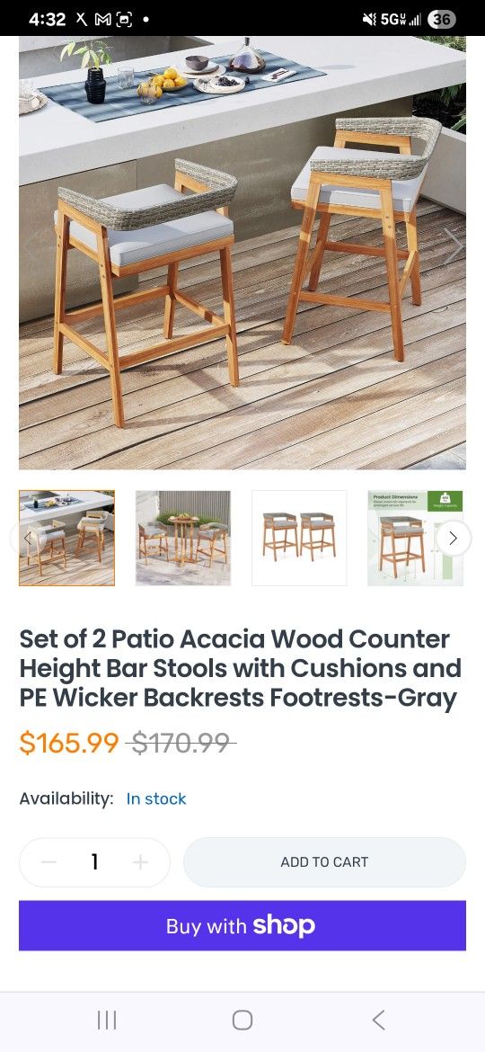 Wood Countertop High Barstools