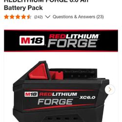 Milwaukee
M18 18V Lithium-lon REDLITHIUM FORGE 6.0 Ah Battery Pack