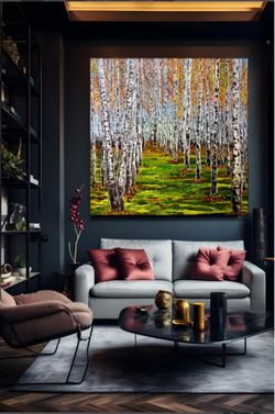 Birch tree forest -original artwork