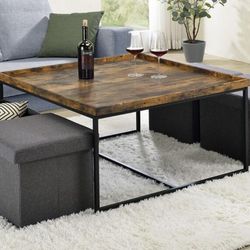 Vine Coffee Table With Storage Cubes