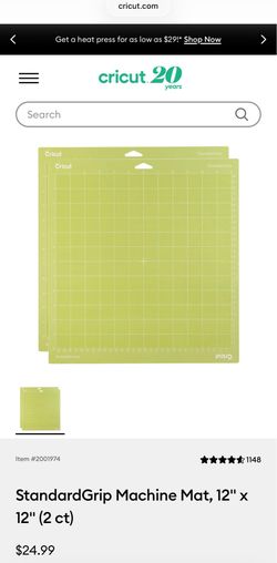 Cricut StandardGrip Machine Mat 12”X12” (2ct)