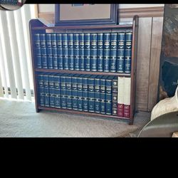 1966 Encyclopedias Americana International Edition With Bookshelf