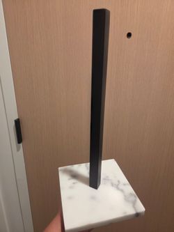 Kitchen Paper Towel Holder | Marble Base + Matte Black | Freestanding