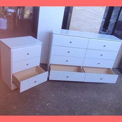Eight drawers dresser and nightstand