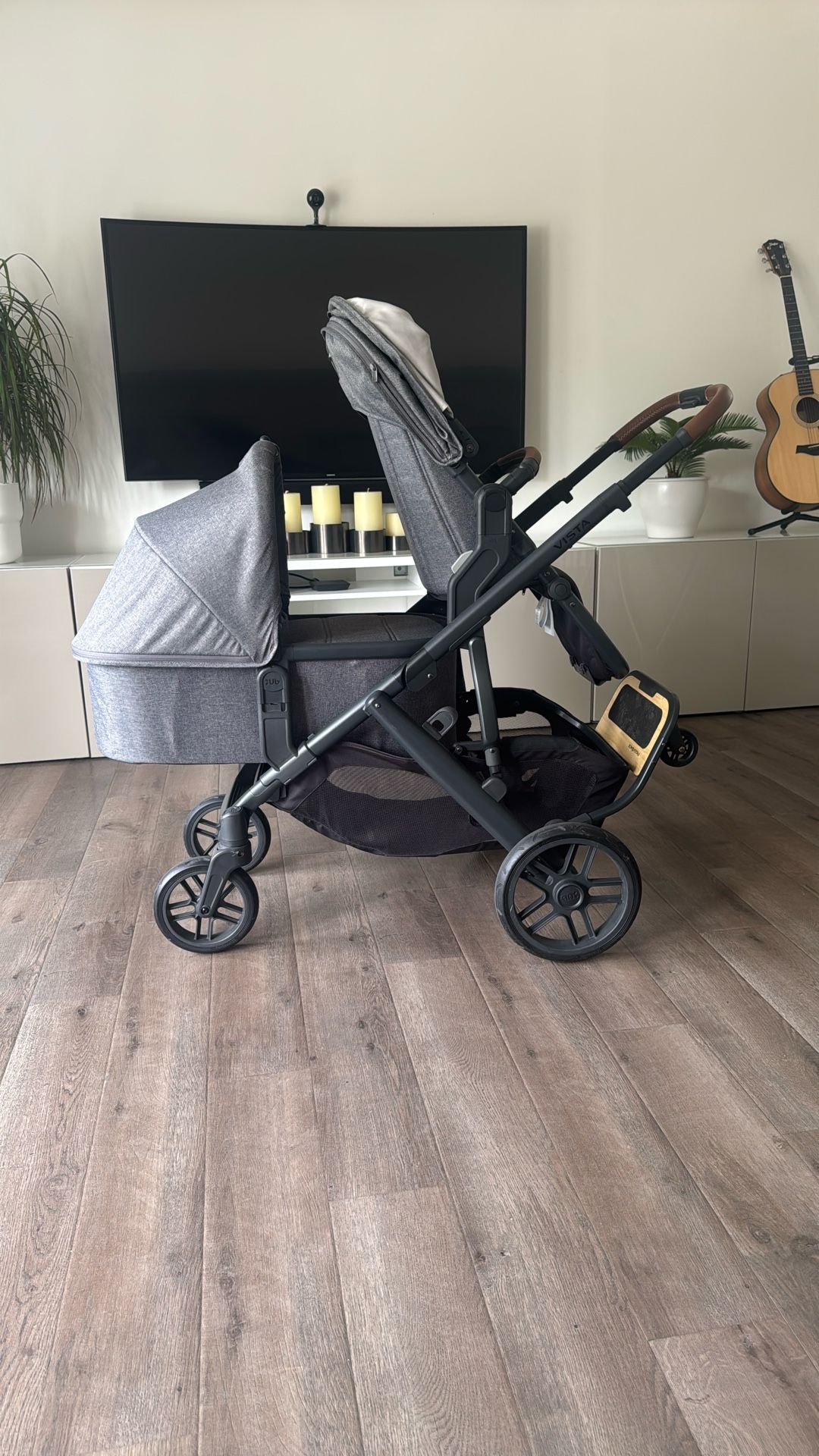 UPPAbaby Vista V2 Stroller with UPPAbaby PiggyBack Ride-Along Board