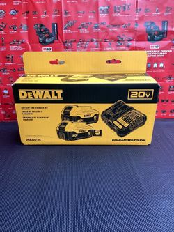 DEWALT 20-VOLT (2-PACK) LITHIUM-ION 5 AH BATTERIES AND CHARGER INCLUDED