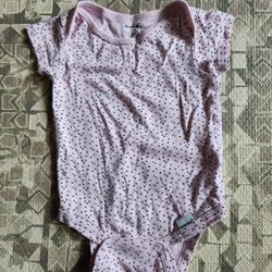 Gerber 0-6M Pink Snapbutton Girl's Short Sleeve Onesie