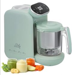Chefhandy 5-in-1 Baby Food Maker with Stainless Steel Steam Basket, Green