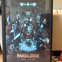 Framed Mandalorian Screenprint Poster