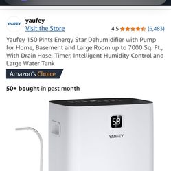 Yaufey 150 Pints Energy Star Dehumidifier 
