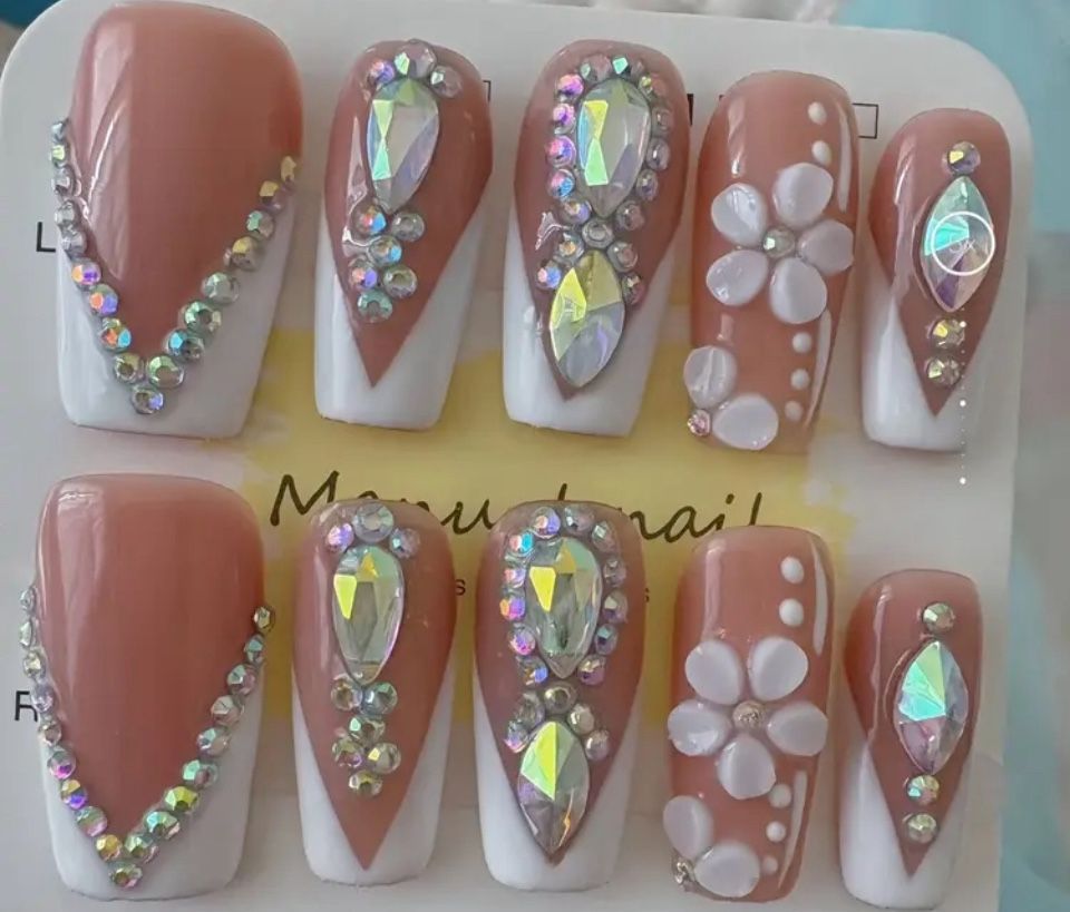 Press-On Nails – Cute, Long, Rhinestone Sets (3 for $16 Deal!)