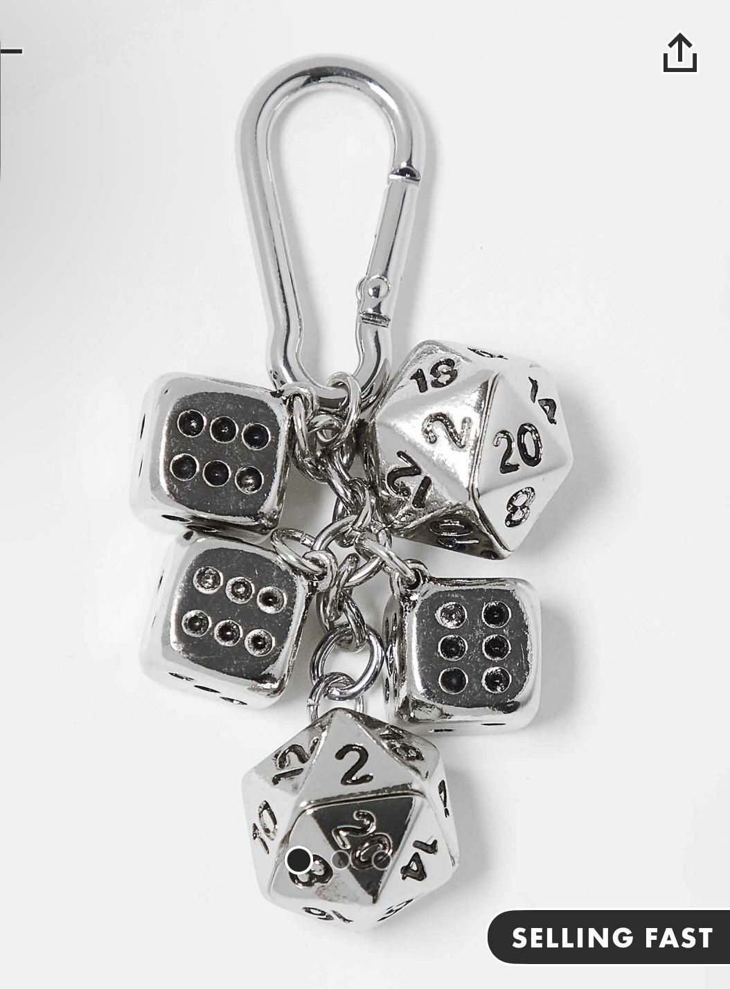 festival keyring bag charm with dice charms in multi