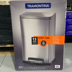 Tramontina 13 Gallon Stainless Steel Step Trash Can