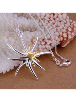 Silver plated starfish necklace
