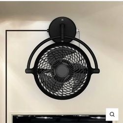 13" Industrial Bathroom Wall Fan with Pull Chain Switch, Adjustable Tilt – Black