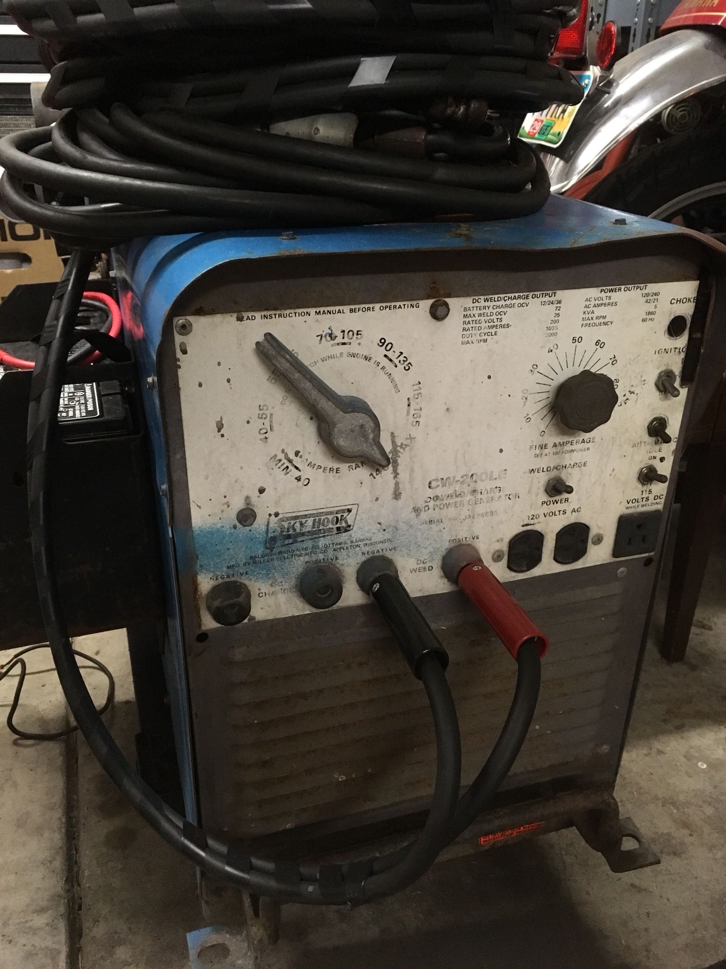 Miller AEAD 200LE Blue Charger Welder Generator