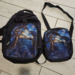 Godzilla- Monster Dragon Backpack & Lunch Bag. 