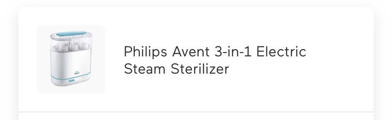 Philips Scent 3-in-1 Electric Steam Sterilizer for Baby items