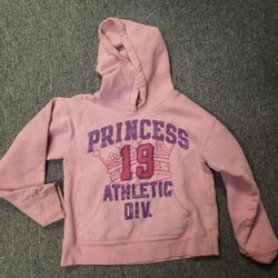 Girls Med Hanes PRINCESS pink hoodie sweatshirt Lot G