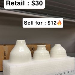 Modern White Ceramic Vase Set – Only $12 🔥