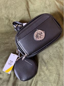 CXL by Christian Lacroix Eve Pebble Camera Bag With Detachable Mini Zip- Black