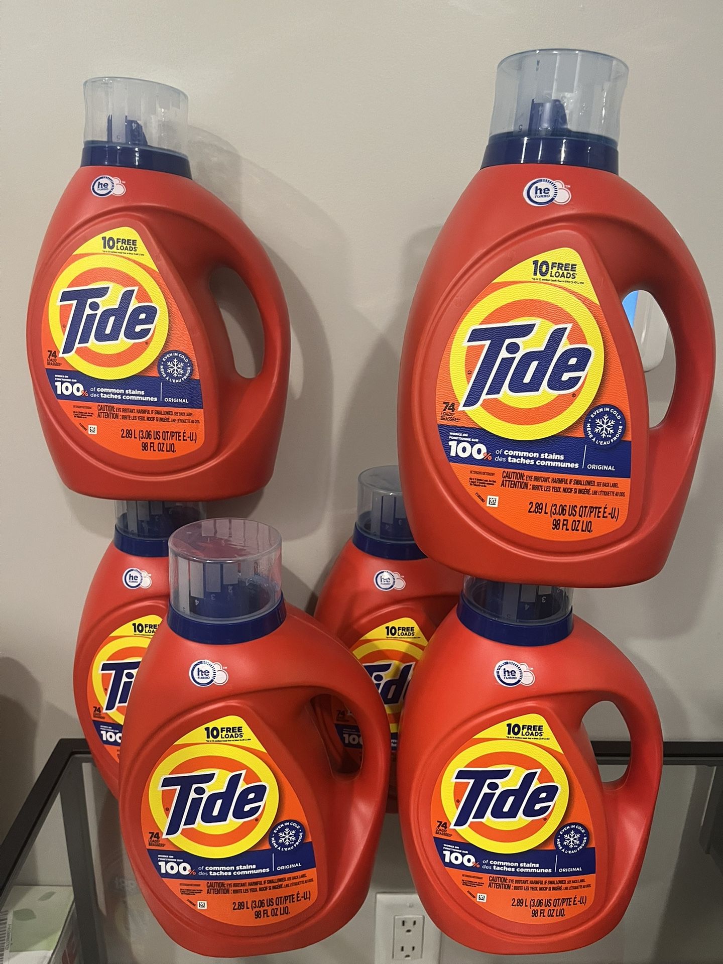Tide Laundry Detergent 98oz 5 Bottles $60