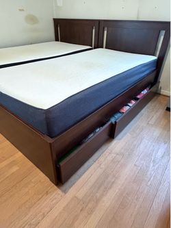 2 Twin Beds with storage and mattresses