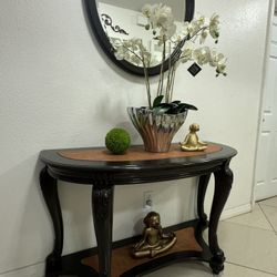 Entry Table 48” Long 19” Wide And 30” With A Mirror In Good Condition 