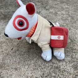 Target Bullseye Plush Red & Khaki with messenger bag plush stuffed
