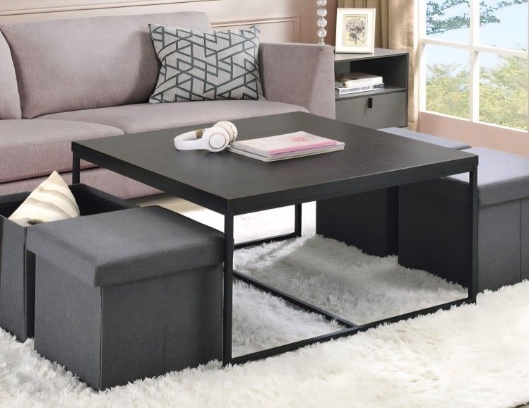Caitlin Coffee Table W/Ottomans